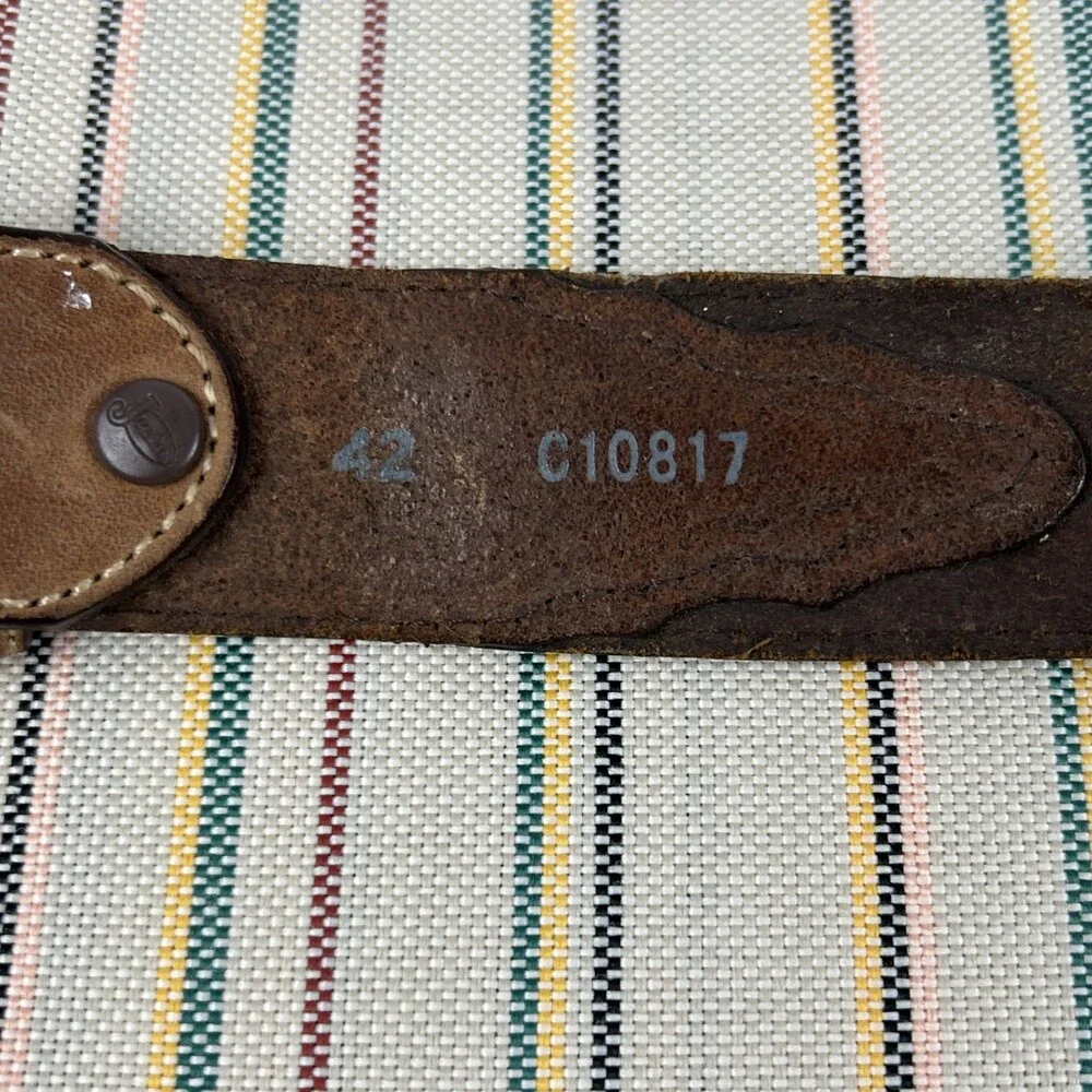 Justin Belt Mens Aged Bark Fenced in Belt C10817 Brown Barbed Wire Size 42